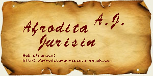 Afrodita Jurišin vizit kartica